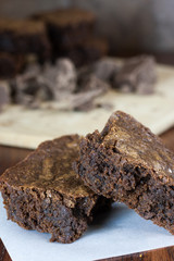 Chocolate Brownies on Parchment