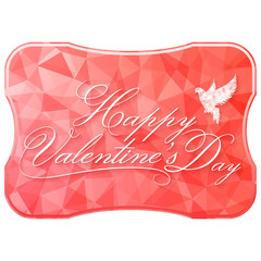 Happy Valentine's Day card with lettering and dove