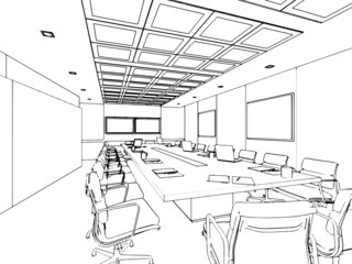 outline sketch of a interior space