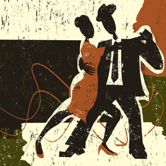 Two tango dancers - obrazy, fototapety, plakaty