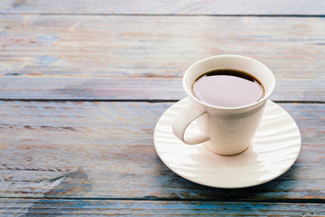 Coffee on wooden tables