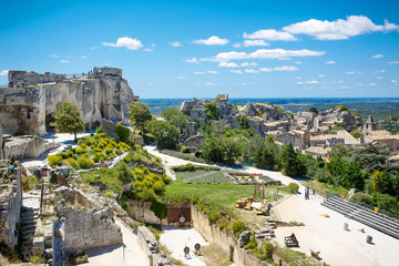 Castle Les Baux de-Provence, Provence, France on warm sunny day