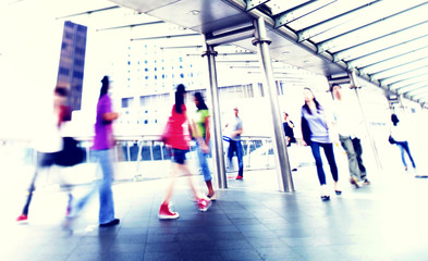 Fototapeta premium People Walking Commuter City Commuter Concept