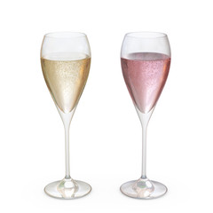 Champagne Tulip Glasses set with liquid, clipping path included