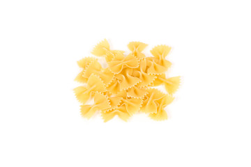 Uncooked farfalle pasta