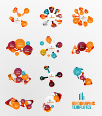 Set of abstract step infographics