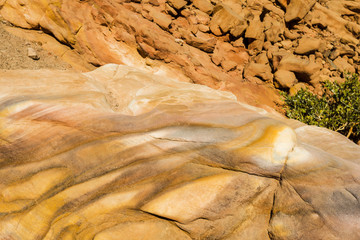 color desert stone formation at  Canyon,  Sinai, Egypt