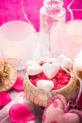 Spa composition Valentines Day heart love body health