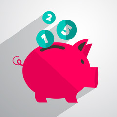 Money Pig Bank Vector Illustration
