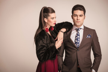 Elegant fashion couple posing