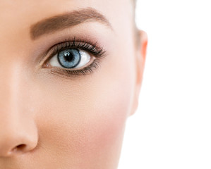 Close up of beautiful blue eye