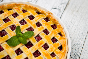 Homemade cherry pie