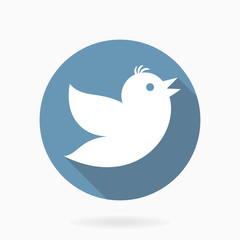 Flying Bird  Icon With Flat Design