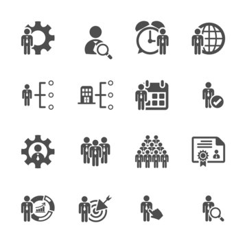 business and human resource management icon set, vector eps10