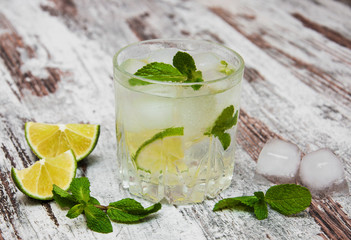 Cold fresh lemonade drink