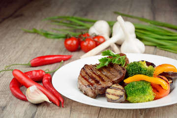 Delicious grilled beef steakes