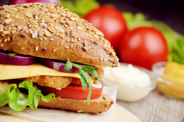 Homemade tasty sandwich