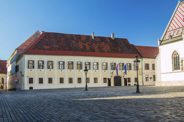 Palace of Croatian Government on St Mark's Square in Zagreb