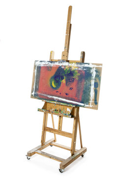 easle with board in studio