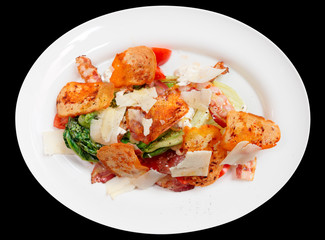 Creative caesar salad, isolated