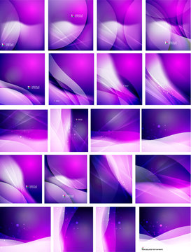 Set of abstract shining backgrounds