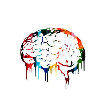 Colorful human brain design