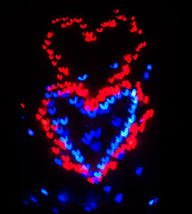 Heart bokeh background, Valentine's day