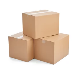 Foto op Canvas box package delivery cardboard carton stack © Lumos sp