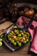  Honey caramelized brussels sprouts with ham
