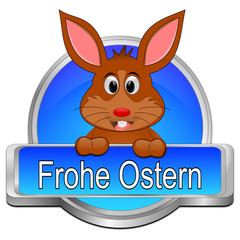 Osterhase wünscht Frohe Ostern Button