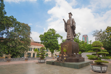 Ly Thai To statue in park near Sword lake in Hanoi, Vietnam.