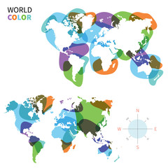 Abstract vector color map of World