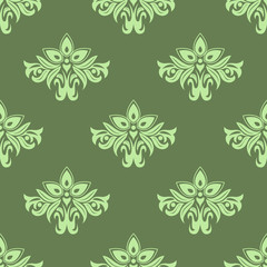 Light green floral seamless pattern