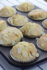 Allmond muffins just taken from the oven.