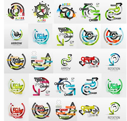 Fototapeta premium Vector mega collection of line and sticker infographics