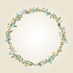 Flower Wreath Illustration - Vector
