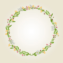 Flower Wreath Illustration - Vector