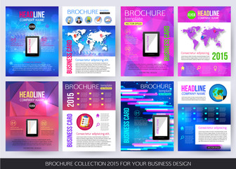 Set of corporate business stationery brochure templates. Back