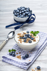 Heidelbeer Joghurt mit Müsli