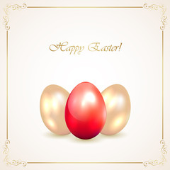 Red and golden Easter eggs