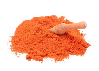 paprika powder on white background