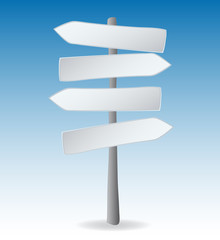 Blanko Wegweiser mit Schildern, Vektor