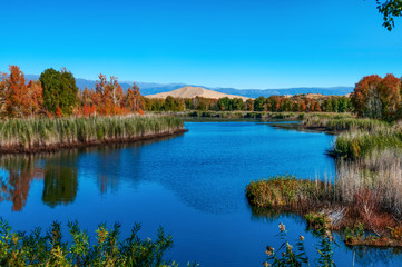 Fototapeta na wymiar Kanasi Lake in autumn,Xinjiang,China