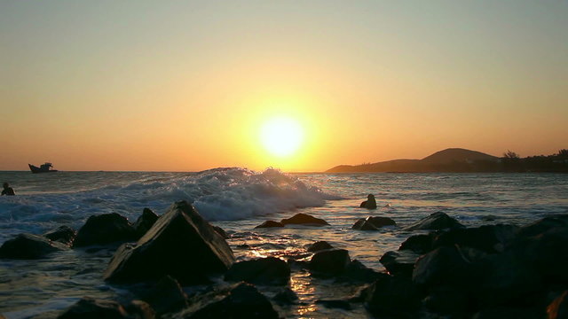 Sunset in ocean