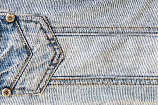 jeans denim clothing with metal button on clothing