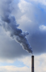 Heavy smoke and stacks