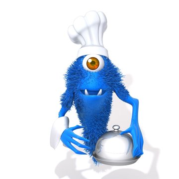 Monster chef 3d illustration