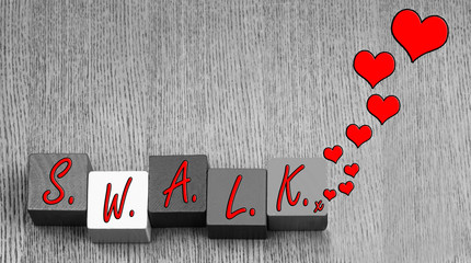 Valentine SWALK - love letter design, for romance and Valentines