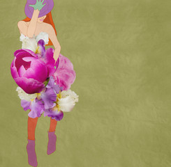 beautiful girl in a flower dress, fashion