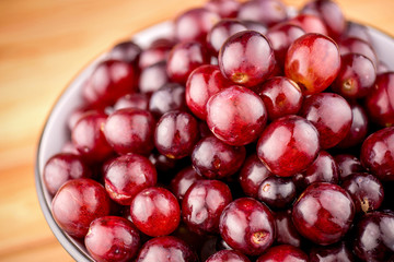Closeup macro of delicious ripe red grapes